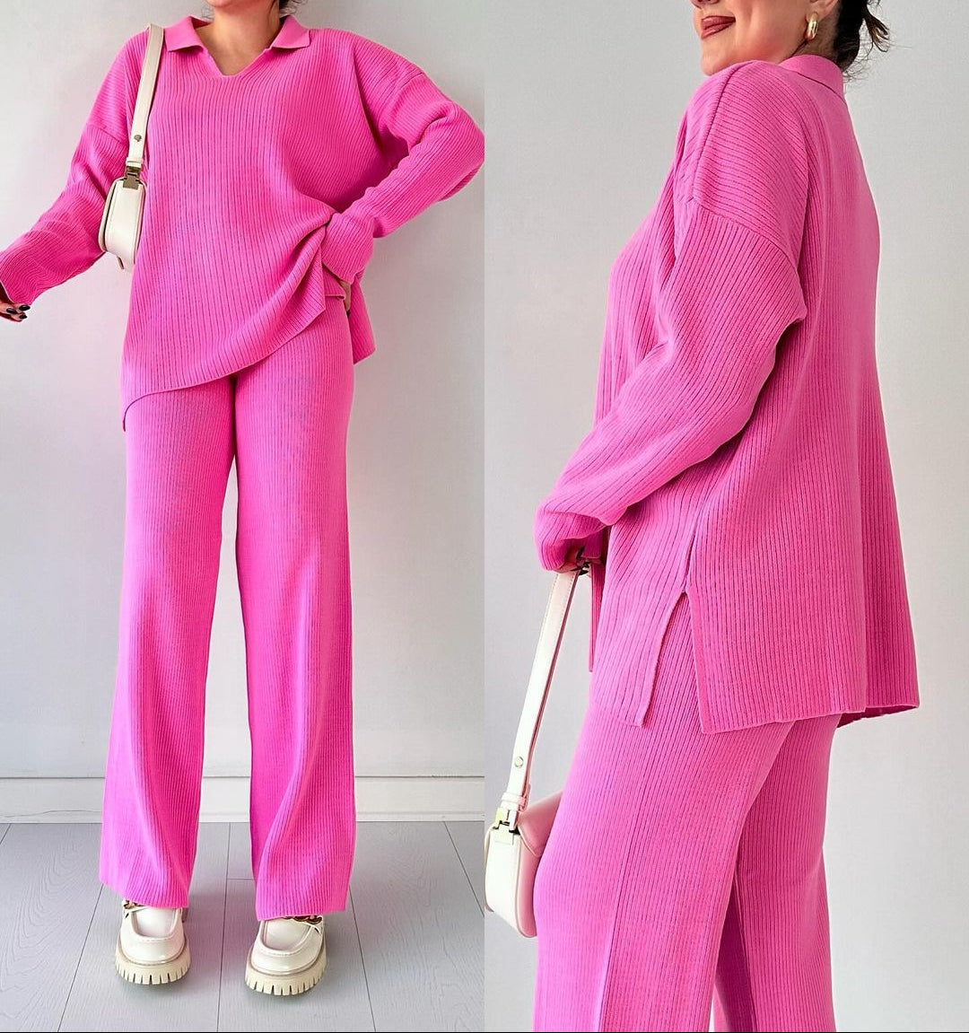Kaira | V-Neck Knit Two-Piece Set