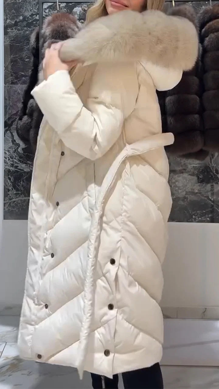 Nastasya | Cotton Coat With Plush Collar