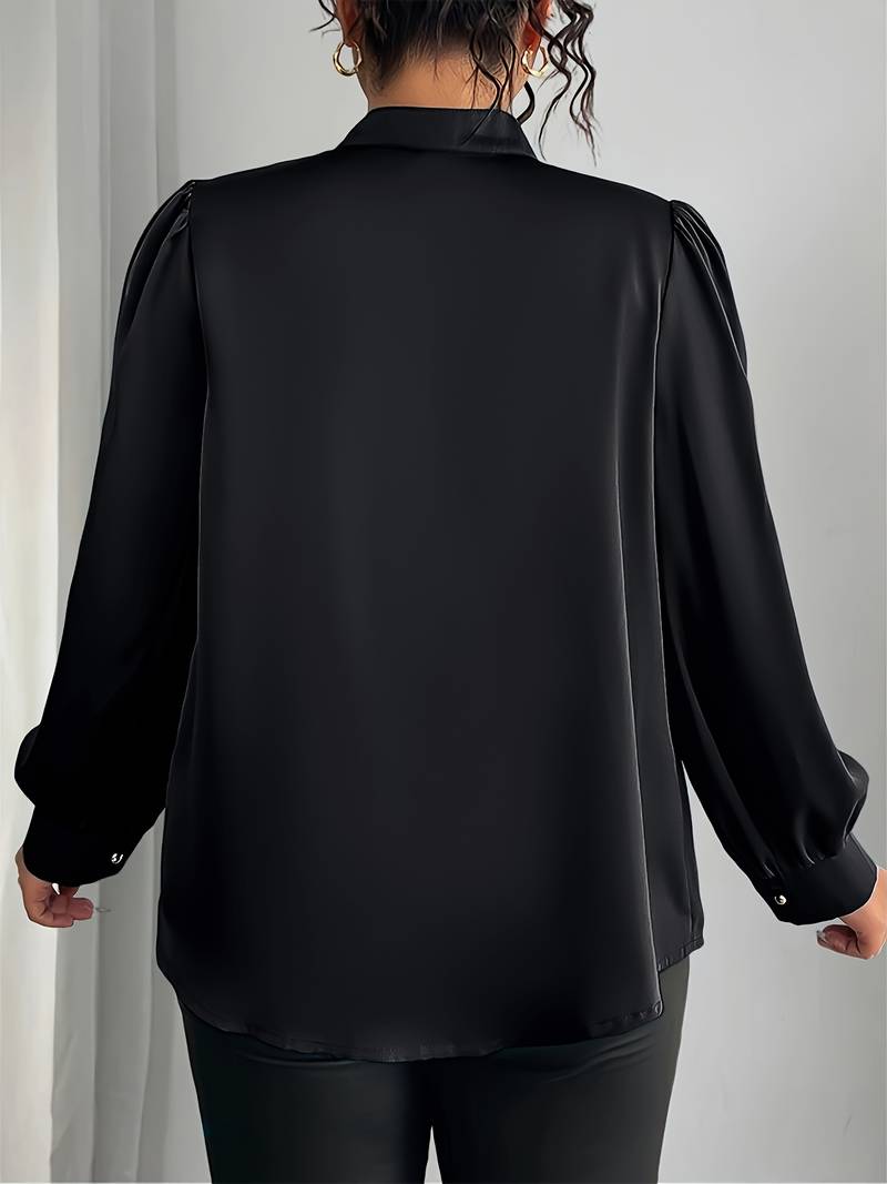 Elisheva | Elegant Bubble Sleeve V-Neck Blouse