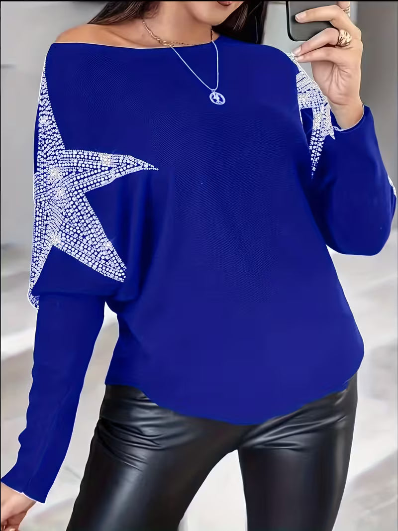 Bernadette | Long-Sleeve Star Print Sweater