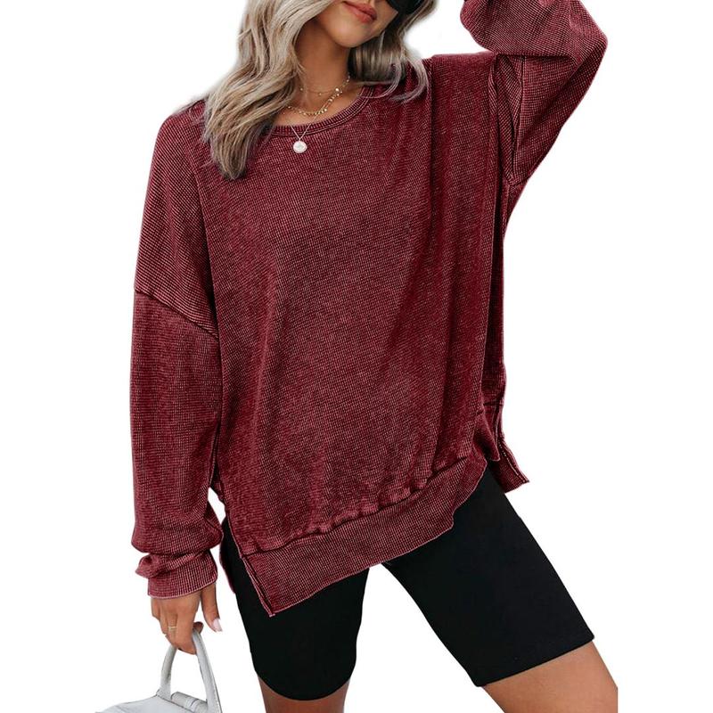Thaliene | Casual Oversized Crewneck Long Sleeve Sweatshirt