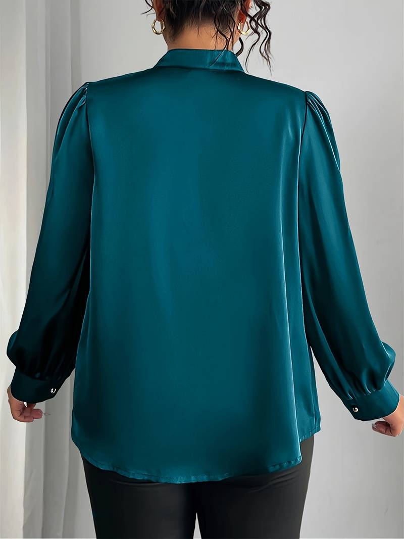 Elisheva | Elegant Bubble Sleeve V-Neck Blouse
