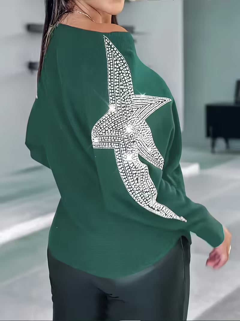 Bernadette | Long-Sleeve Star Print Sweater