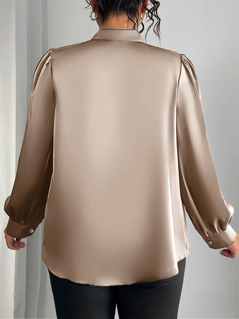 Elisheva | Elegant Bubble Sleeve V-Neck Blouse