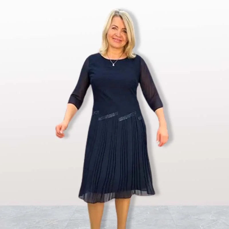 Kristine | Elegant Crew-Neck Midi Dress