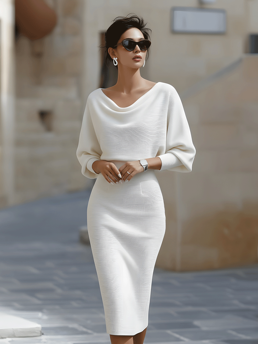 Ailany | Sculpted Elegance Midi Dress