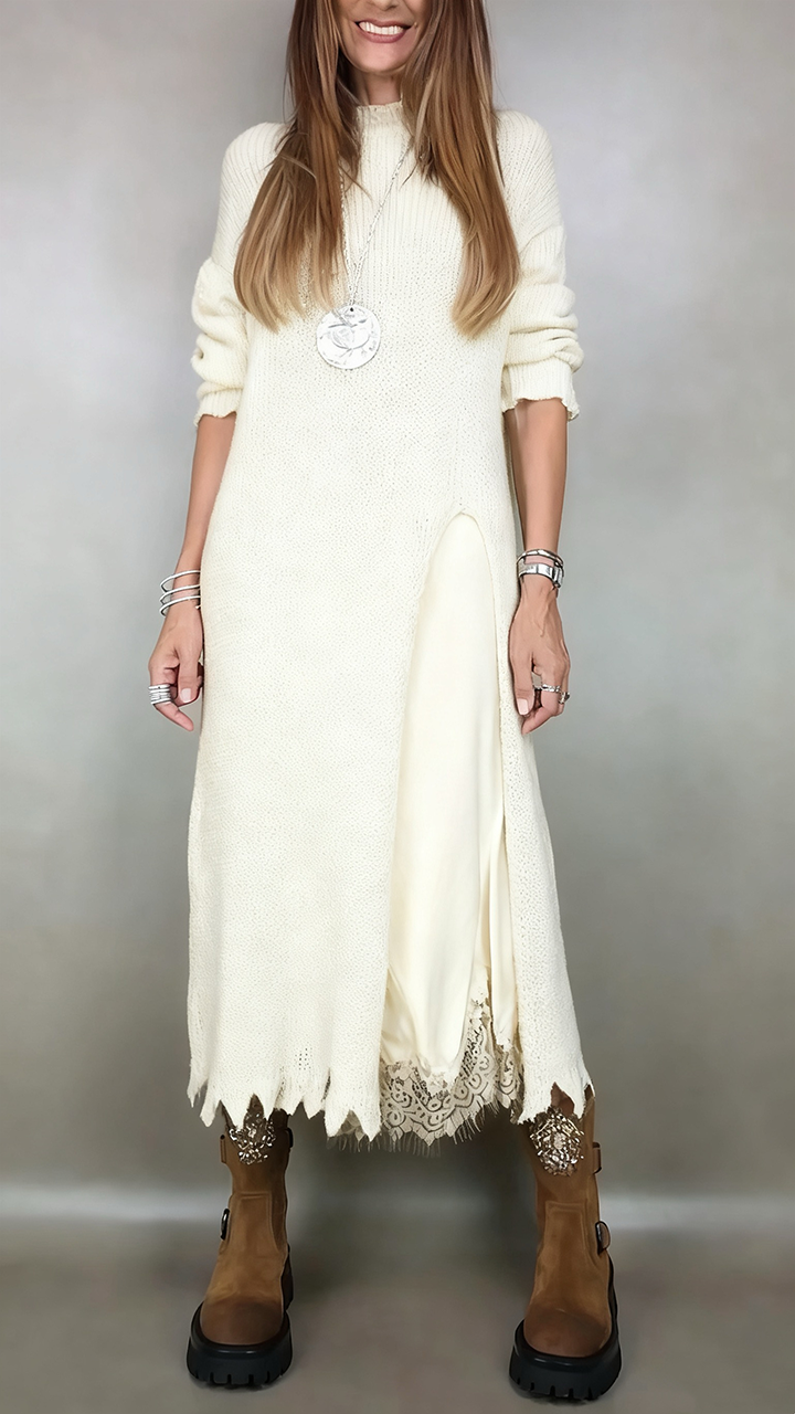 Jesika | Layered Knit Pullover Dress