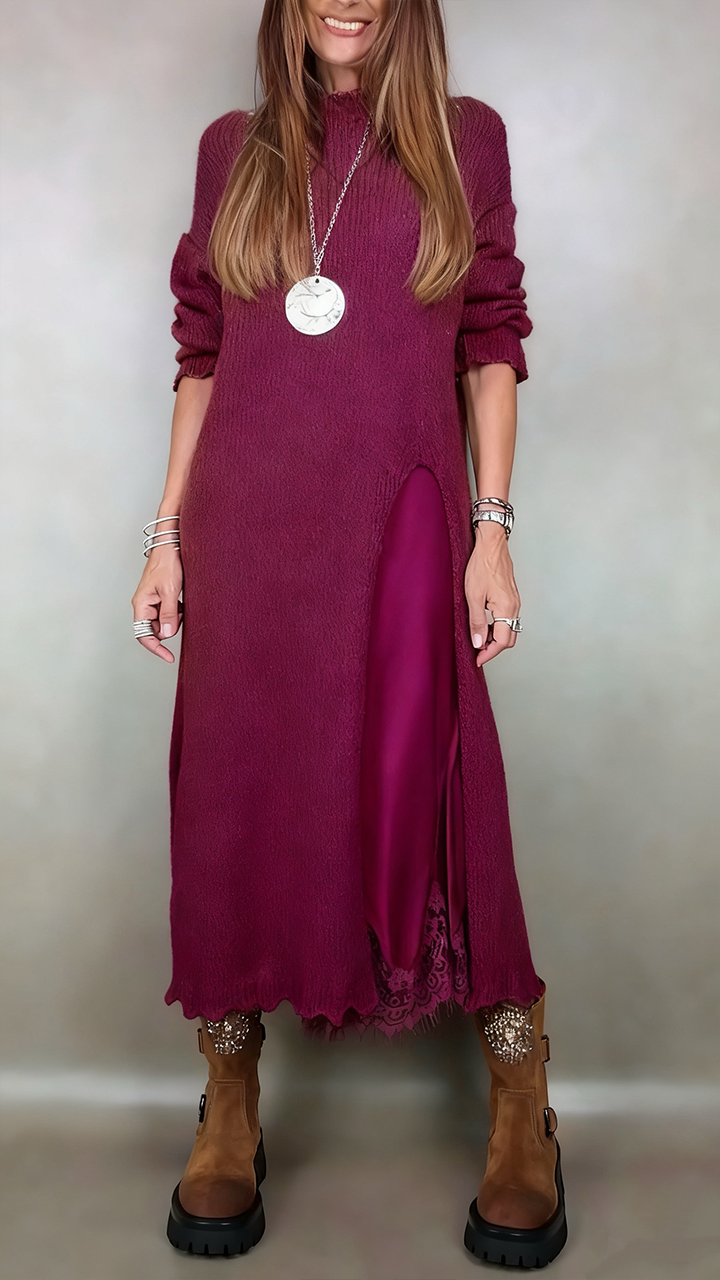 Jesika | Layered Knit Pullover Dress