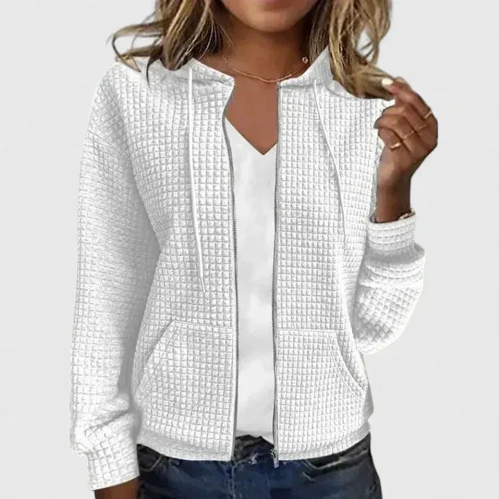 Brielle | Elegant Textured Zip Cardigan