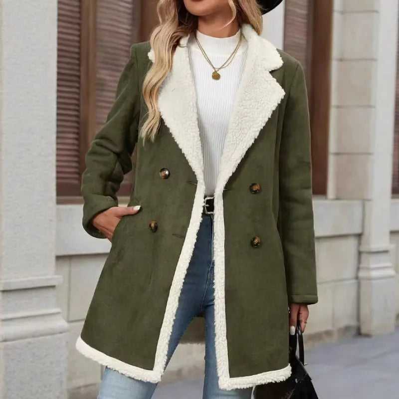 Annie | Mid-Length Suede-Feel Coat