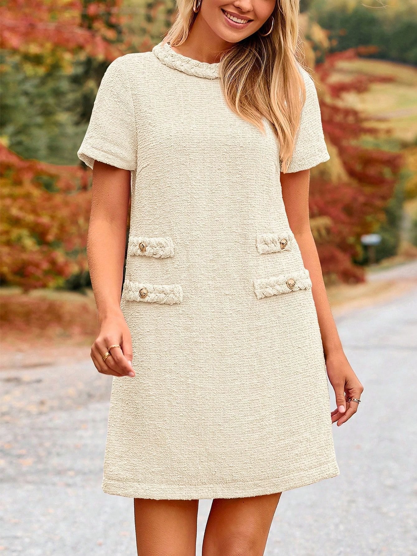 Vivienne | Elegant Tweed Pencil Midi Dress