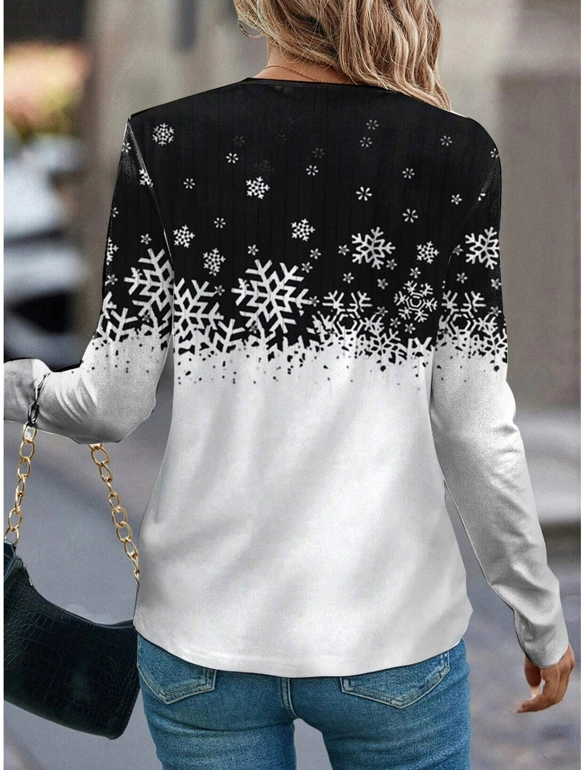 Victoria | Winter Print Long-Sleeve Top