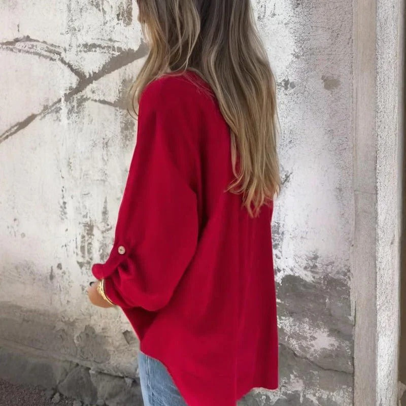 Isabella | Relaxed Blouse with Rolled-Up Sleeves