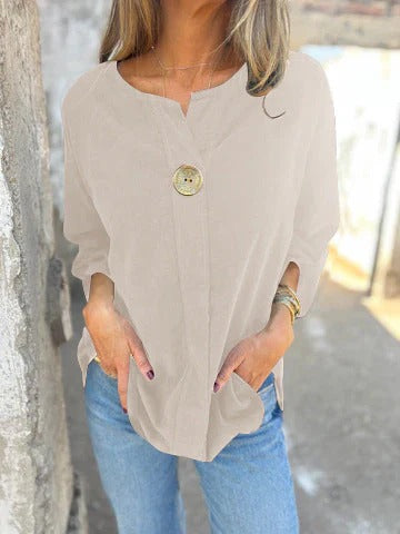 Isabella | Relaxed Blouse with Rolled-Up Sleeves