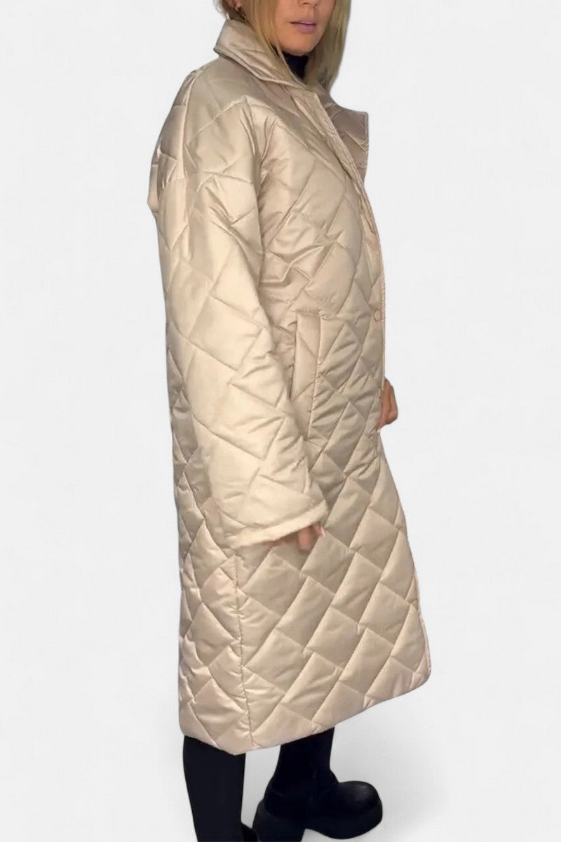 Ofira | Quilted Coat with Leopard Lining
