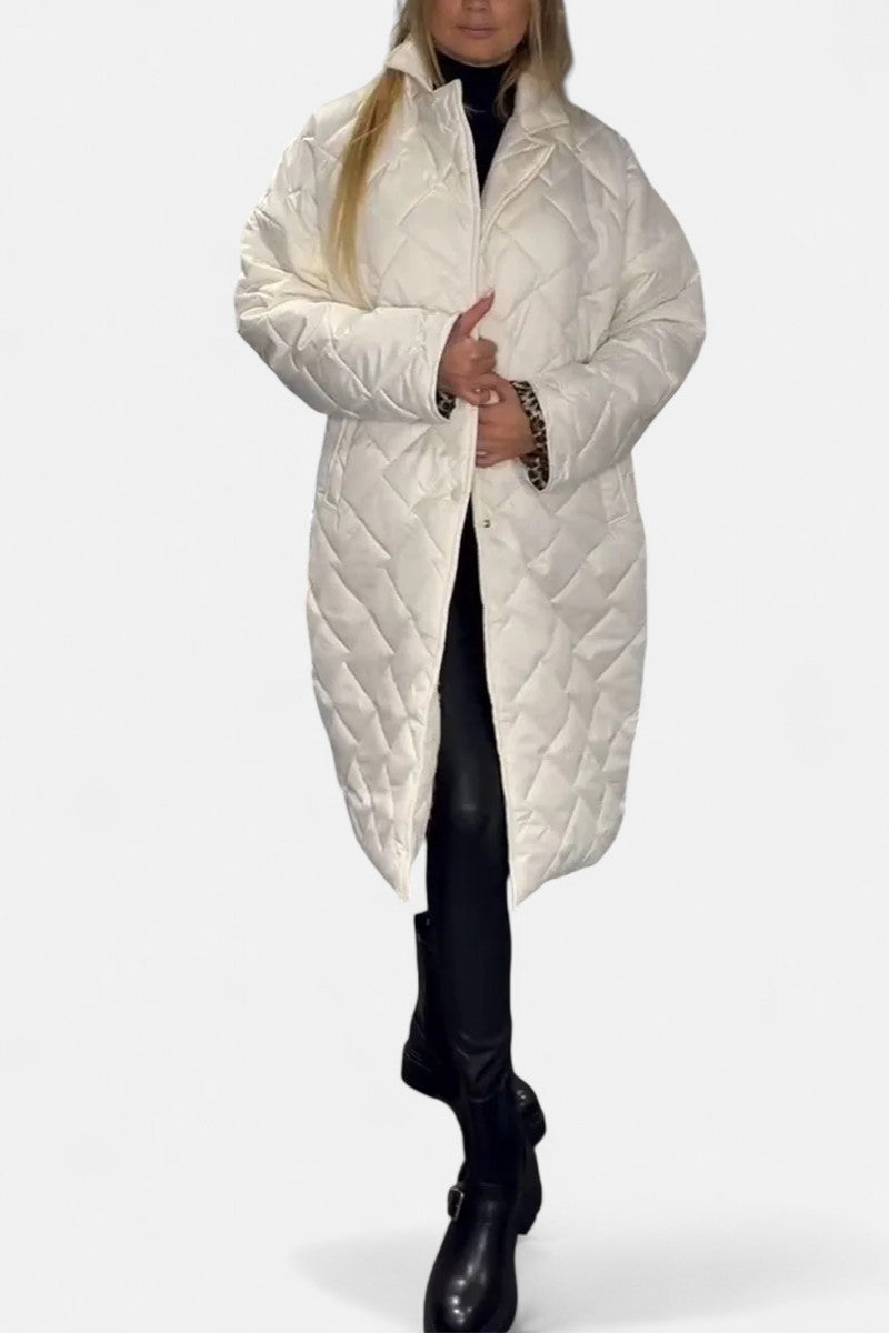 Ofira | Quilted Coat with Leopard Lining