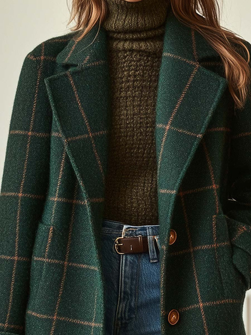 Karmen | Retro Plaid Tweed Coat