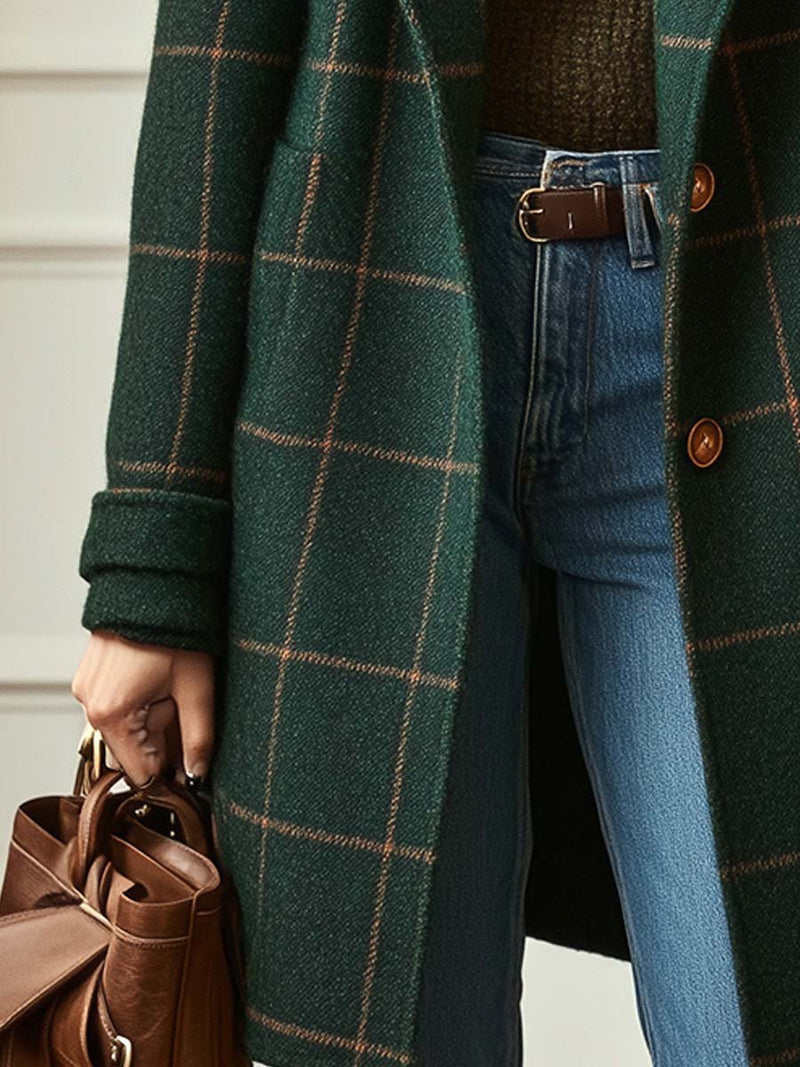 Karmen | Retro Plaid Tweed Coat