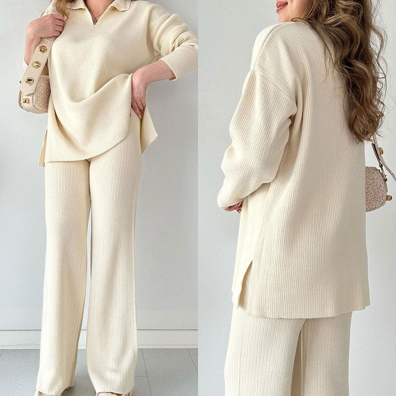 Kaira | V-Neck Knit Two-Piece Set