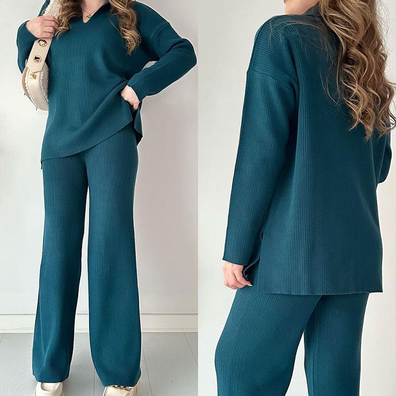 Kaira | V-Neck Knit Two-Piece Set