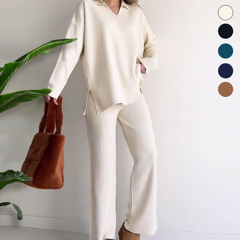 Kaira | V-Neck Knit Two-Piece Set