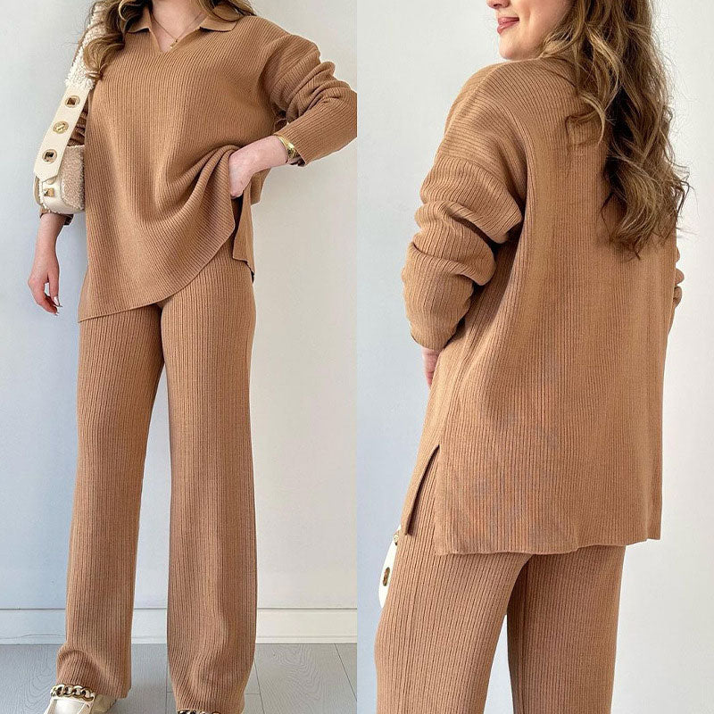 Kaira | V-Neck Knit Two-Piece Set