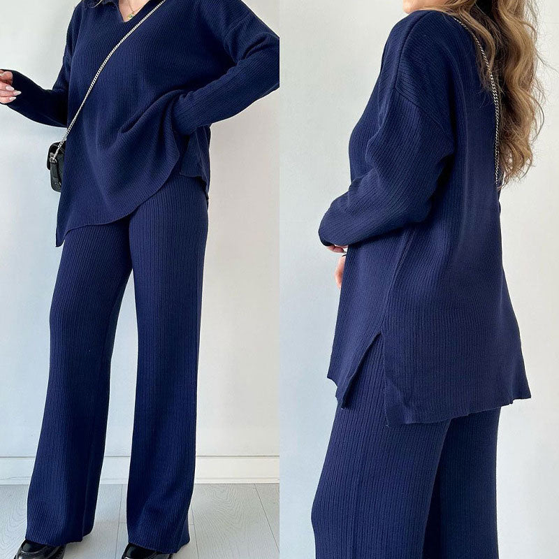 Kaira | V-Neck Knit Two-Piece Set