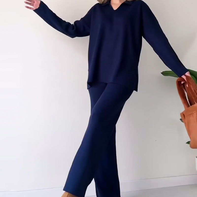 Kaira | V-Neck Knit Two-Piece Set