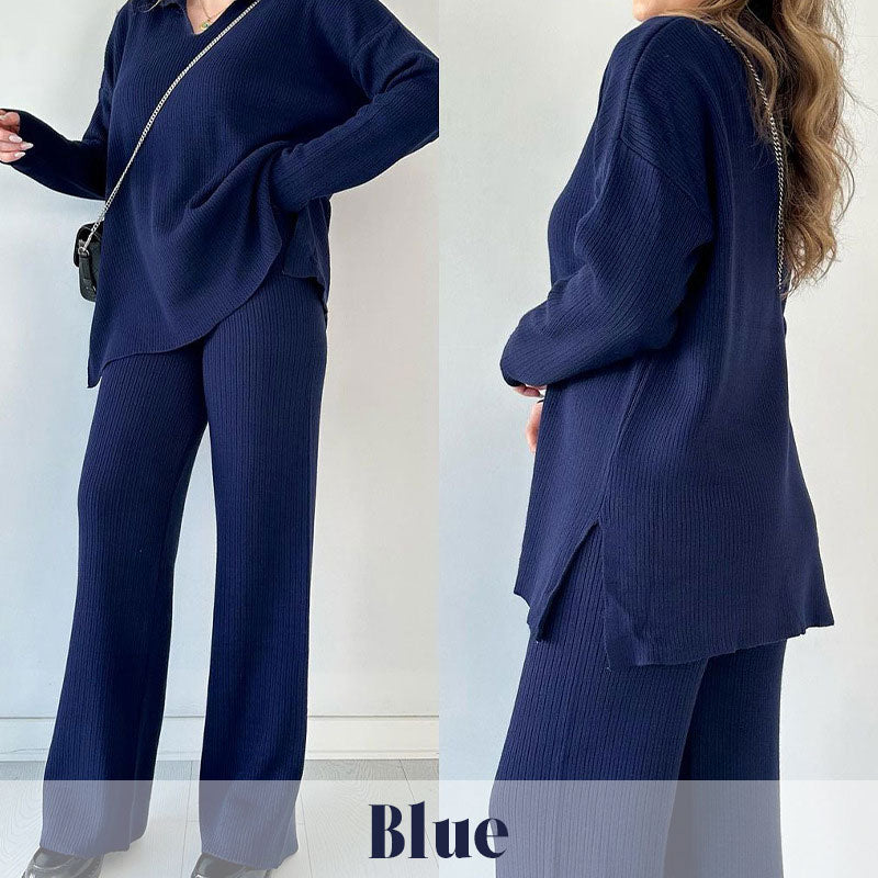 Kaira | V-Neck Knit Two-Piece Set