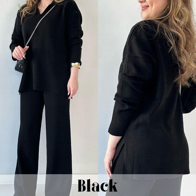Kaira | V-Neck Knit Two-Piece Set
