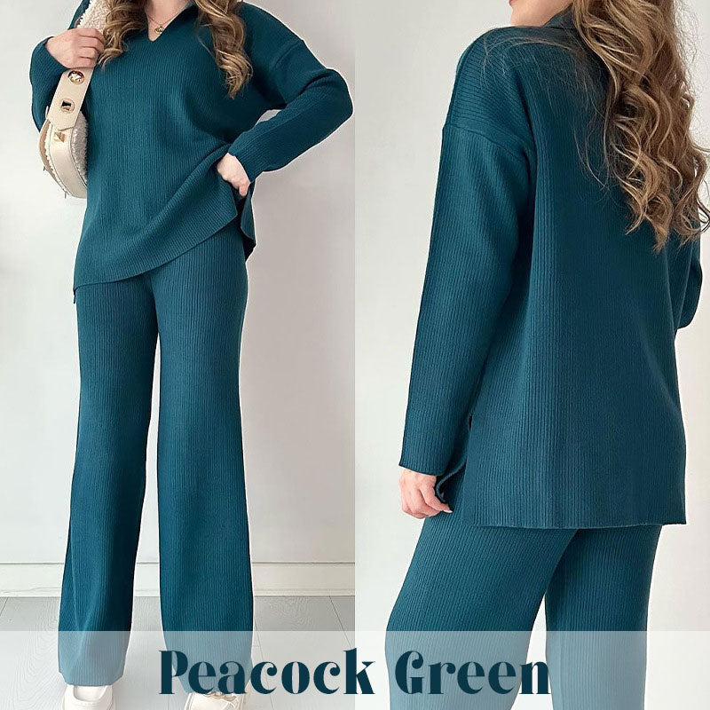Kaira | V-Neck Knit Two-Piece Set