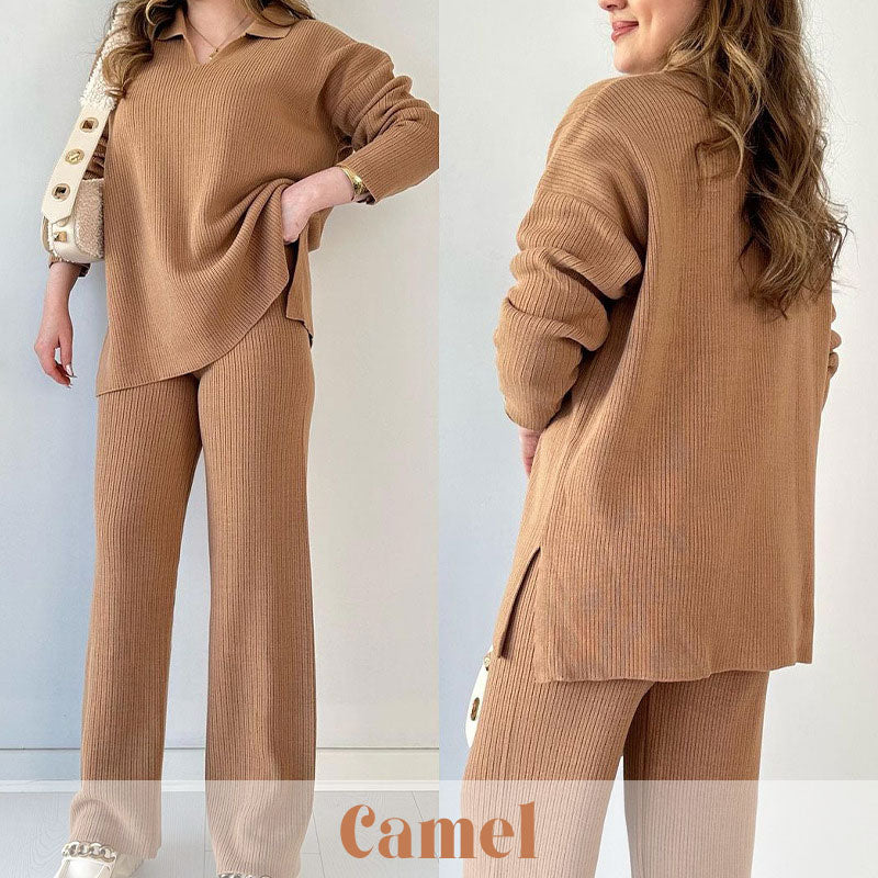 Kaira | V-Neck Knit Two-Piece Set