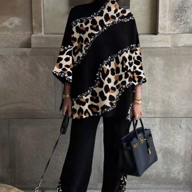 Ariana | High-Neck Printed Top & Pants Set
