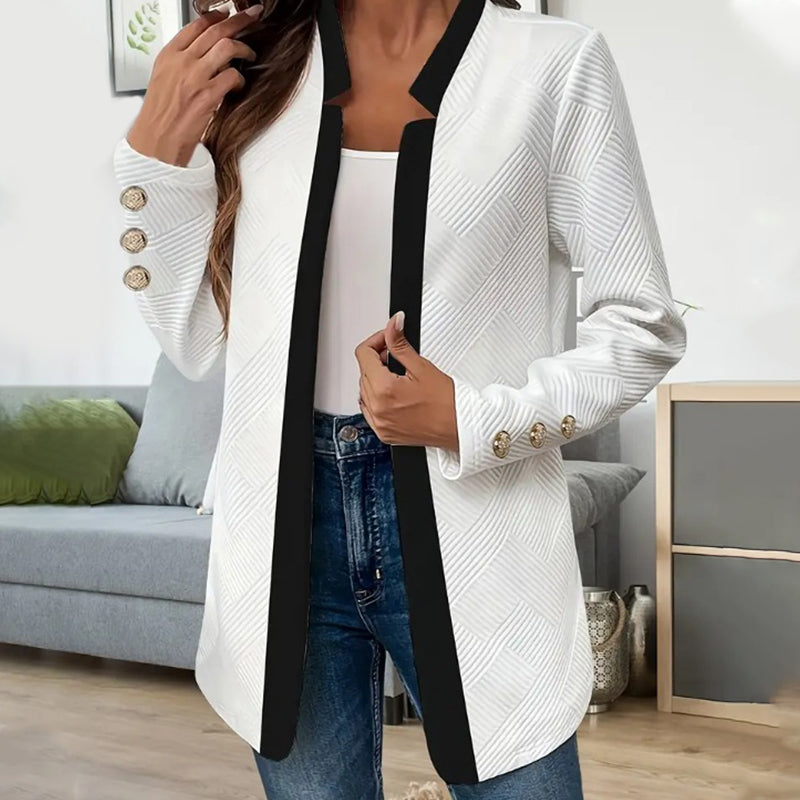 Aria | Stylish Color-Block Open-Front Coat
