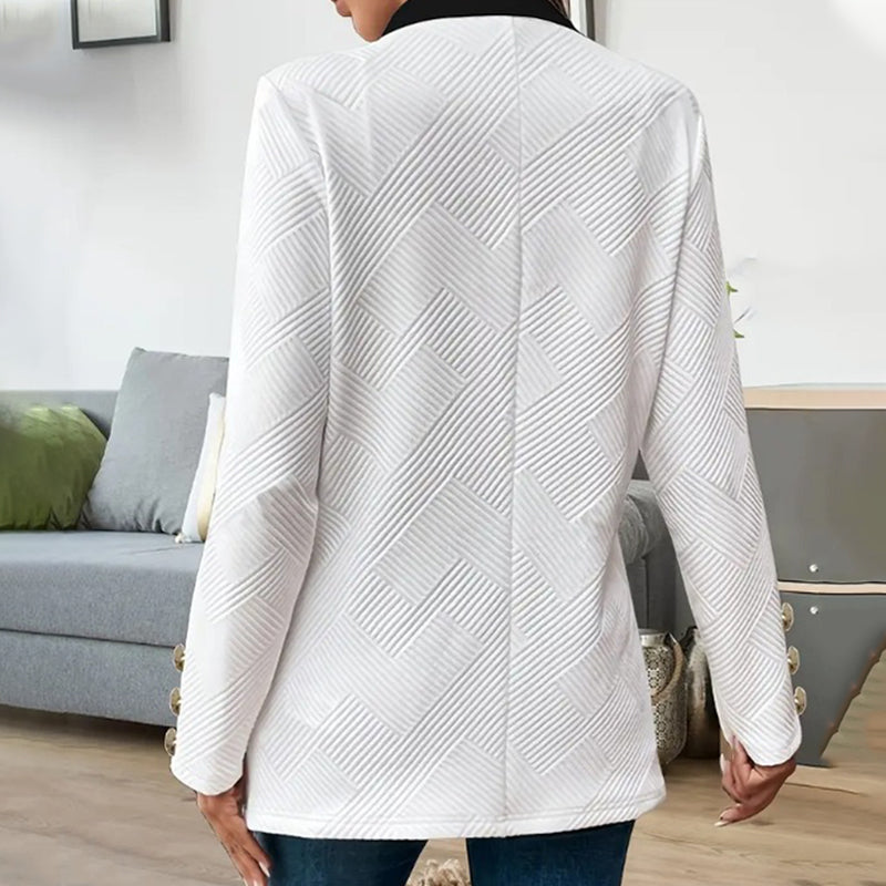 Aria | Stylish Color-Block Open-Front Coat