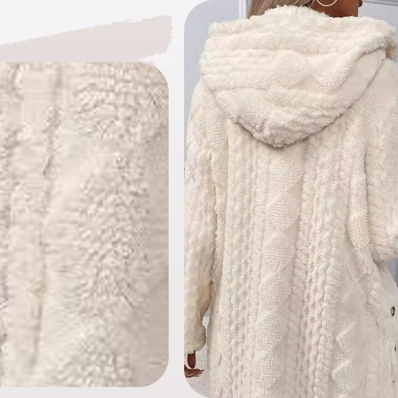 Avery | Warm Diamond-Pattern Hooded Jacket