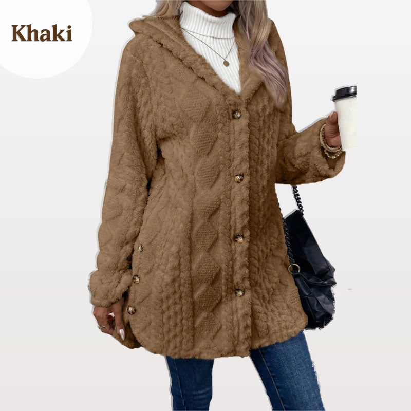 Avery | Warm Diamond-Pattern Hooded Jacket