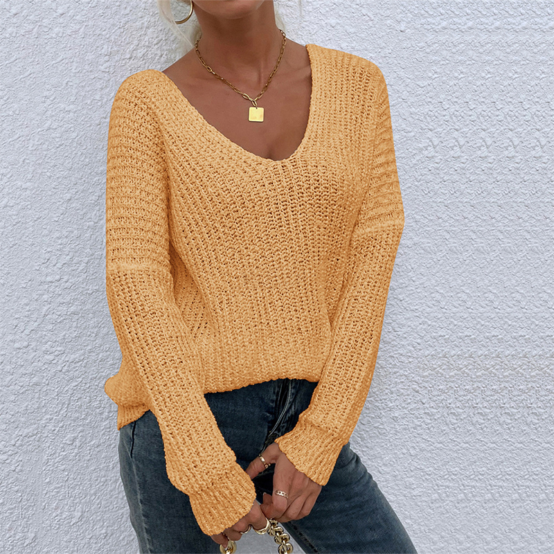 Harper | Oversized Double V-Neck Knit Sweater
