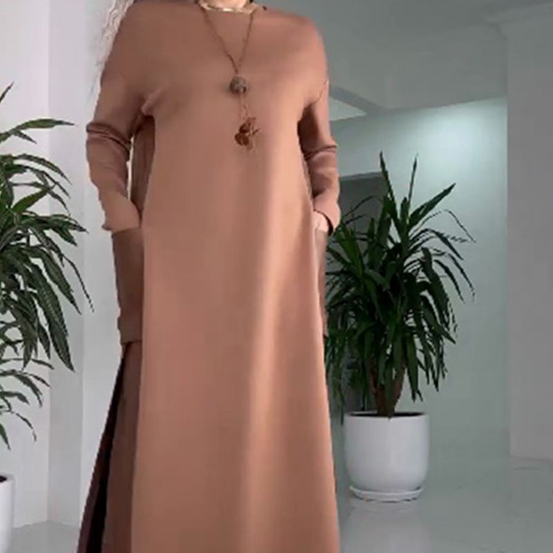 Amelia – Leather Patchwork Dress with Pockets