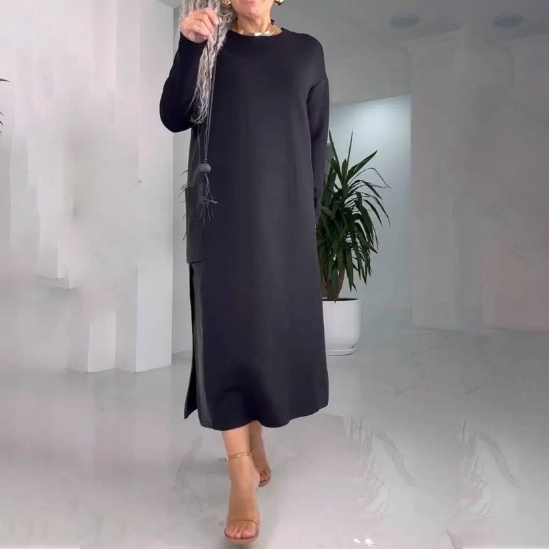 Amelia – Leather Patchwork Dress with Pockets