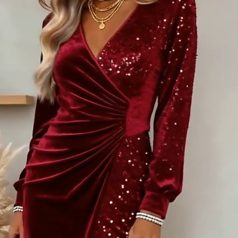 Isabelle | Long-Sleeve Sequin Dress