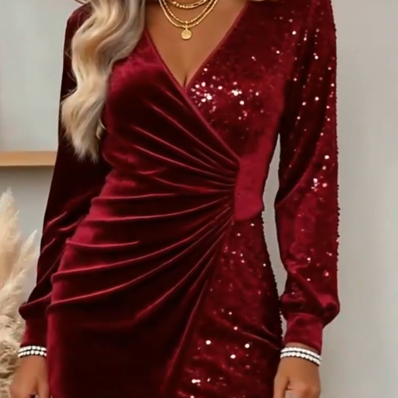Isabelle | Long-Sleeve Sequin Dress