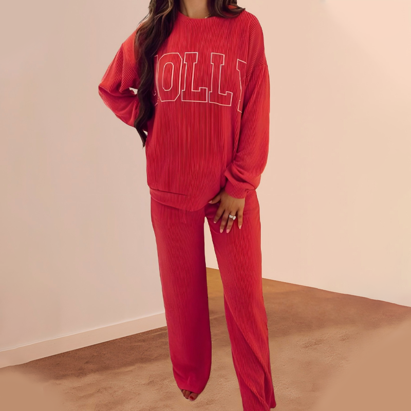 Riona | Festive Stripe Two-Piece Set
