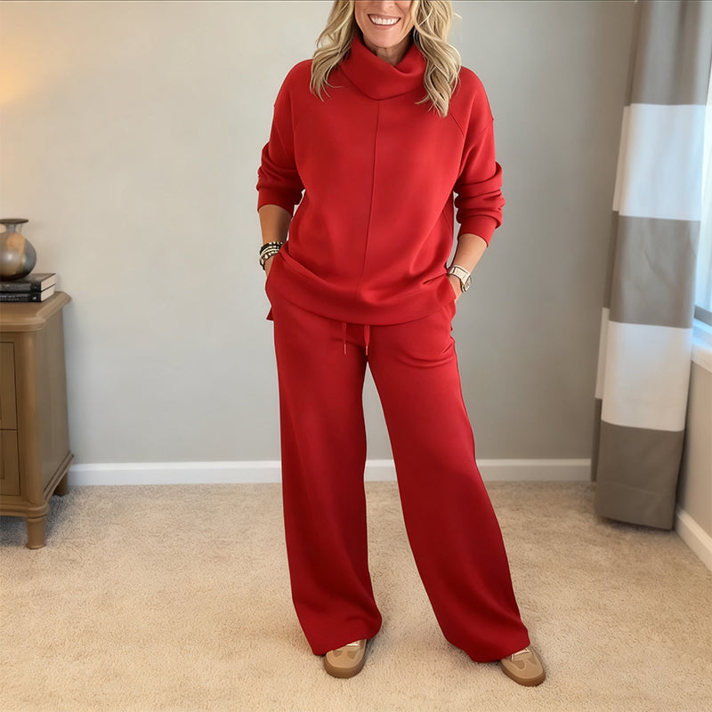 Aveline | Lounge Set with Wide-Leg Pants
