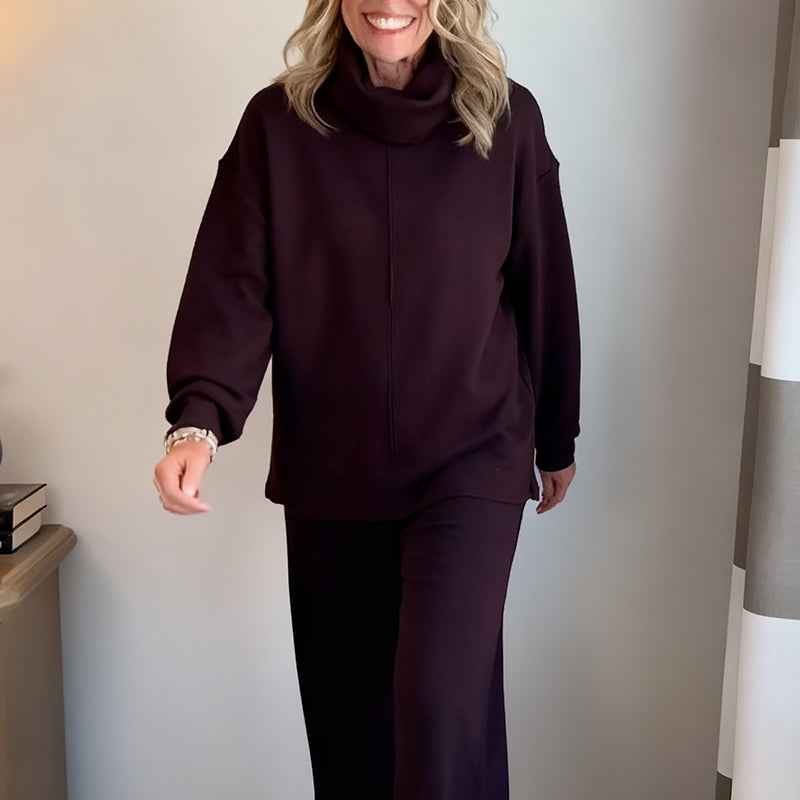 Aveline | Lounge Set with Wide-Leg Pants