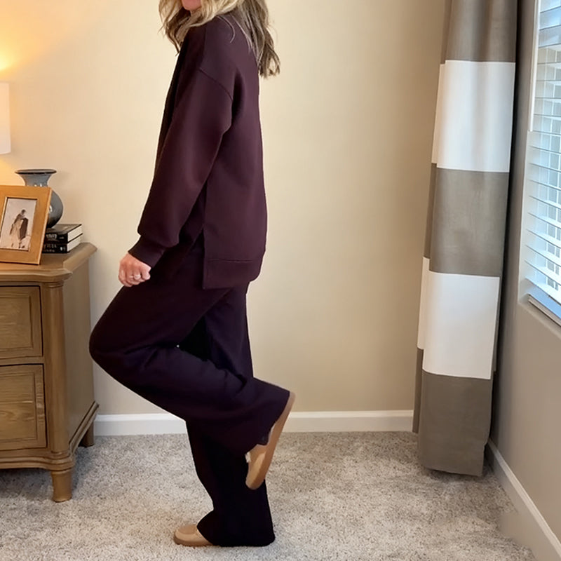 Aveline | Lounge Set with Wide-Leg Pants