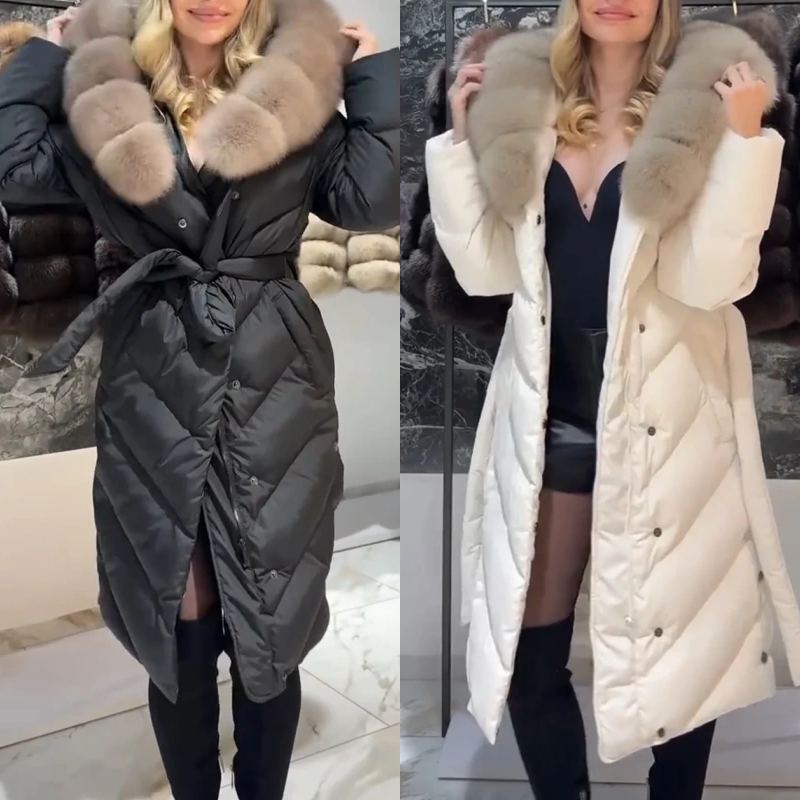 Nastasya | Cotton Coat With Plush Collar
