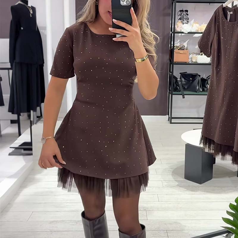 Claudine | Sparkling Lace Mini Dress