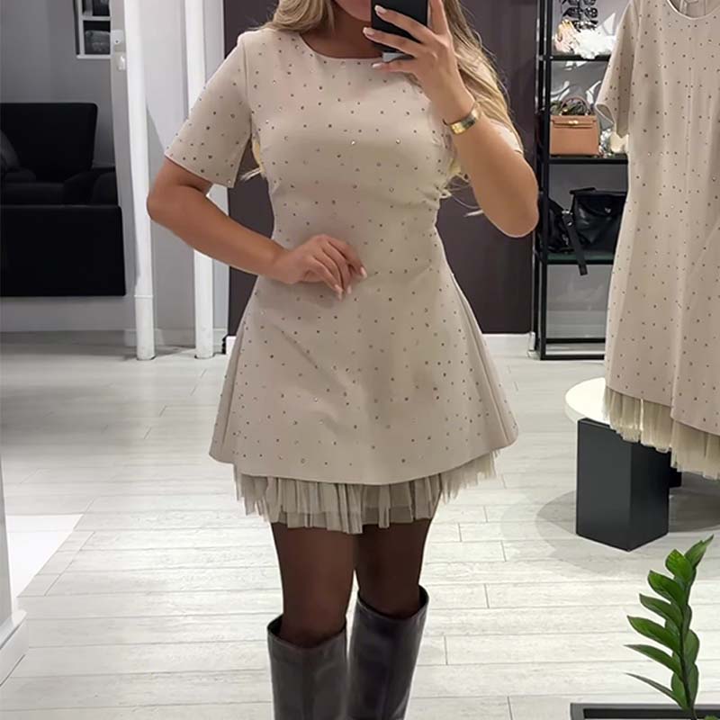 Claudine | Sparkling Lace Mini Dress