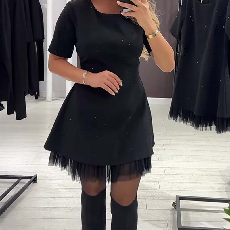 Claudine | Sparkling Lace Mini Dress